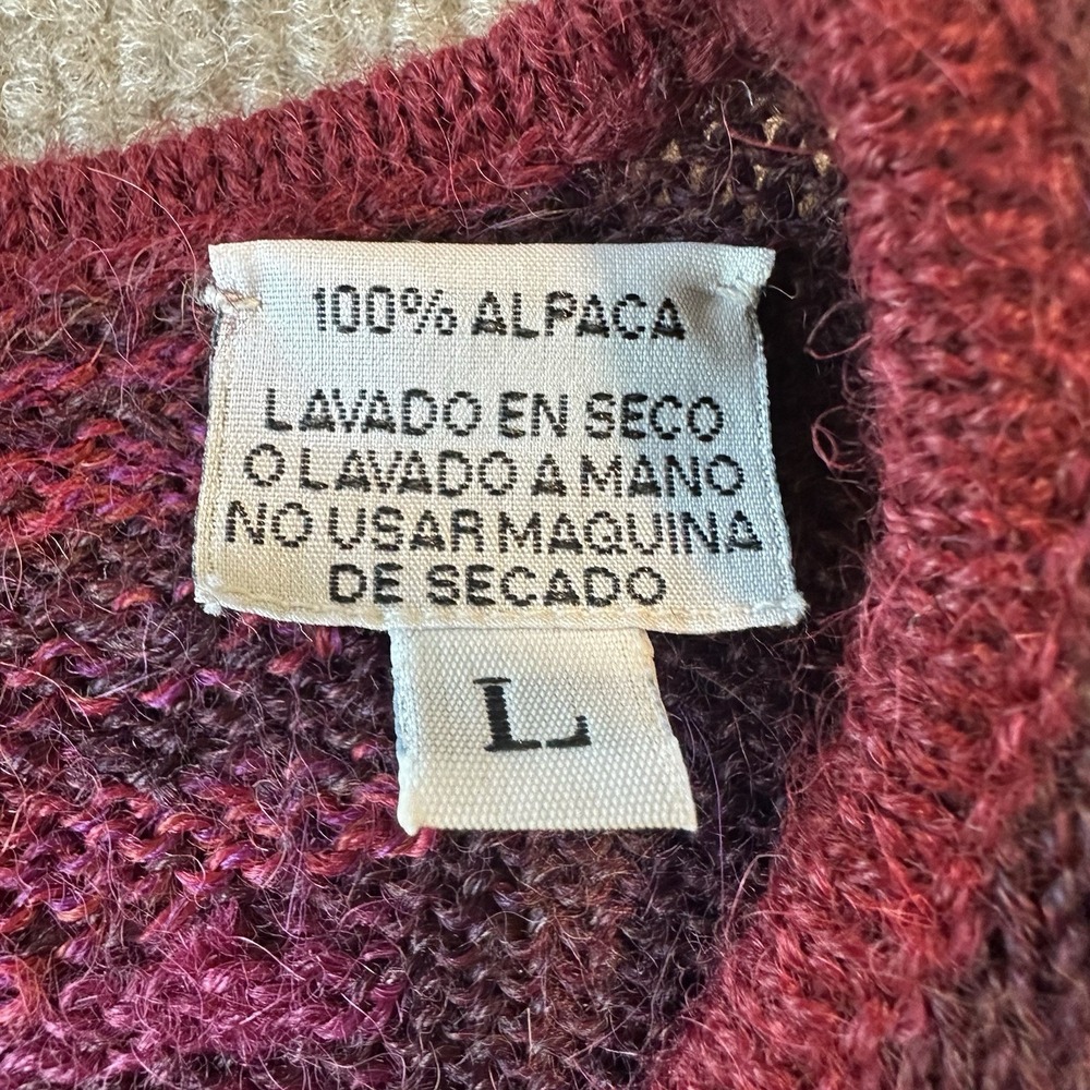 Millma Bolivia Colorful Full Zip 100% Alpaca Sweater Size‎ Large - Picture 5 of 9